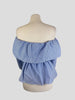 Claudine Pierlot blue & white striped 100% cotton top size UK10/US6