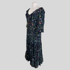 Altuzarra black floral print 100% silk midi dress size UK12/US8