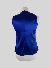 Emporio Armani navy silk blend sleeveless top size UK8/US4