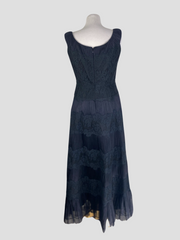 Valentino black lace sleeveless long evening dress size UK10/US6