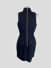 Balmain black sleeveless cotton blend dress size UK8/US4