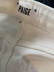 Paige white straight cotton blend jeans size UK8/US4