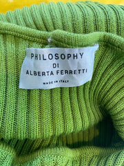 Philosophy green 100% cotton long sleeve top size UK10/US6