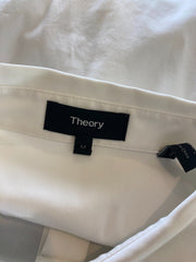 Theory white cotton blend long sleeve shirt size UK10/US6
