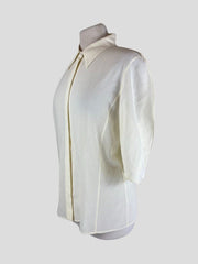 Gabriela Hearst cream 100% virgin wool short sleeve shirt size UK12/US8
