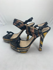Prada snake skin black & yellow open toe heels size UK3.5/US5.5