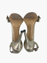 Isabel Marant gold leather open toe heels size UK4/US6