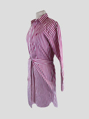 Polo Ralph Lauren pink & white 100% cotton long sleeve dress size UK10/US6