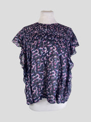 Isabel Marant Etoile black & pink 100% cotton top size UK14/US10