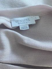 Sunspel cream merino wool & silk blend long sleeve top size UK12/US8