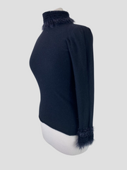 Emporio Armani black polo- neck long sleeve top size UK12/US8