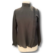 Bella Freud black 100% silk long sleeve blouse size UK8/US4