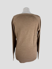 J.Crew brown 100% merino wool long sleeve cardigan size UK10/US6