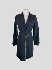 Emporio Armani black belted coat size UK10/US6