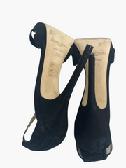 Jimmy Choo black fabric evening heels size UK6.5/US8.5
