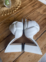 MSGM white leather open toe heels size UK5/US7
