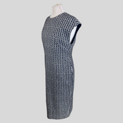Valentino black & white cotton blend short sleeve dress size UK12/US8