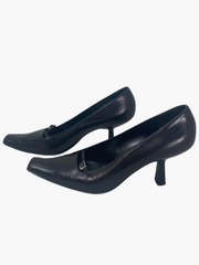 Gucci black leather heels size UK5/US7