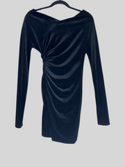 Alexandre Vauthier black velvet drape long sleeve short dress size UK8/US4