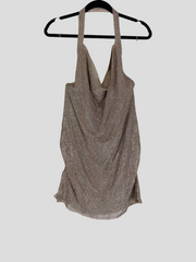Meshki gold aluminium sleeveless short party dress size UK6/US2