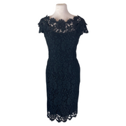 Goat black lace cotton blend short sleeve dress size UK10/US6