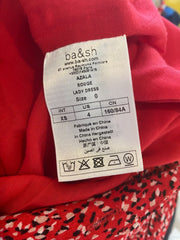 Ba&sh red print short sleeve dress size UK6/US2