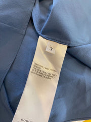 Dorothee Schumacher blue silk blend long sleeve shirt size UK12/US8