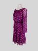 Diane Von Furstenberg purple print 100% silk dress size UK8/US4