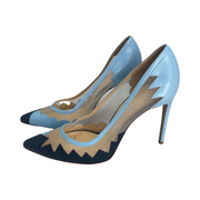 Bionda Castana blue & black leather heels size UK6/US8