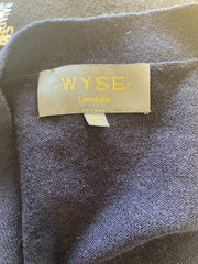 Wyse navy 100% wool studded cardigan size UK14/US10