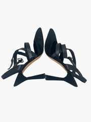 Manolo Blahnik black suede & leather heels size UK6/US8