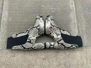 Acne Studios grey white black snake print leather ankle boots size UK3/US5