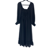 Proenza Schouler black 100% silk long sleeve midi dress size UK8/US4