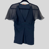 Catherine Malandrino black 100% silk short sleeve top size UK8/US4