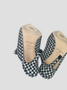 Jimmy Choo Alia Crystal D`Orsay black & white fabric heels size UK4.5/US6.5