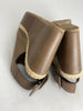Palomitas taupe leather wedges size UK6/US8