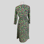 Goa green & black floral print long sleeve dress size UK8/US4