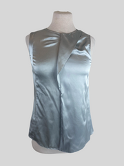 Emporio Armani grey silk blend sleeveless top size UK8/US4