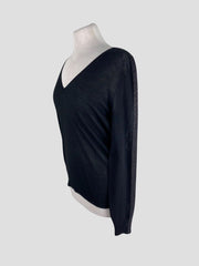 Joseph black 100% cashmere long sleeve top size UK10/US6