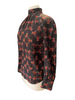 Cefinn black & red print 100% silk blouse size UK8/US4