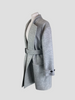 Burberry grey 100% virgin wool belted coat size UK8/US4