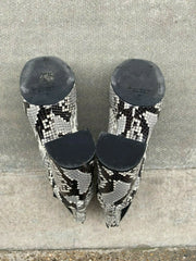 Acne Studios grey white black snake print leather ankle boots size UK3/US5