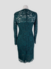 Valentino green lace long sleeve dress size UK10/US6