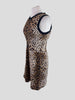 Red Valentino brown leopard print sleeveless wool blend dress size UK12/US8