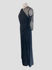 Rena Lange black evening with lace detailslong dress size UK10/US6