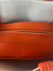 Celine Phantom Cabas Tie grained leather orange medium handbag