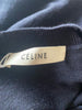 Celine navy wool & mulberry silk blend long sleeve jumper size UK8/US4