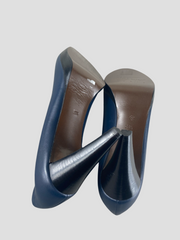 Walter Steiger navy leather heels size UK6.5/US8.5