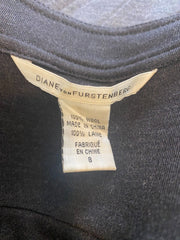 Diane Von Furstenberg charcoal grey 100% wool dress size UK12/US8