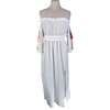 Sundress white off shoulder 100% cotton dress size UK6/US2